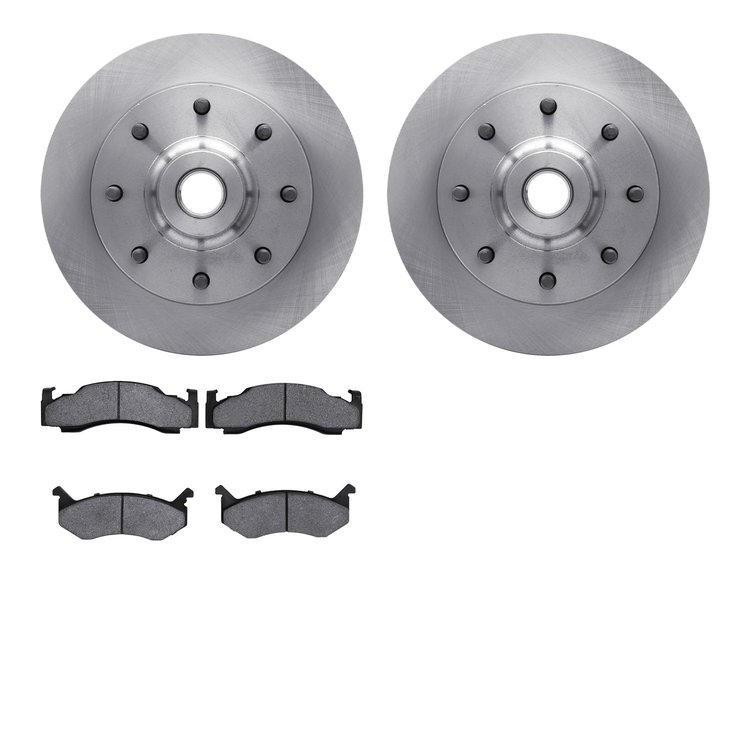 6302-40003 Brake Rotors with 3000-Series Ceramic Brake Pads Kit, 1978-1997 Mopar, Position: Front