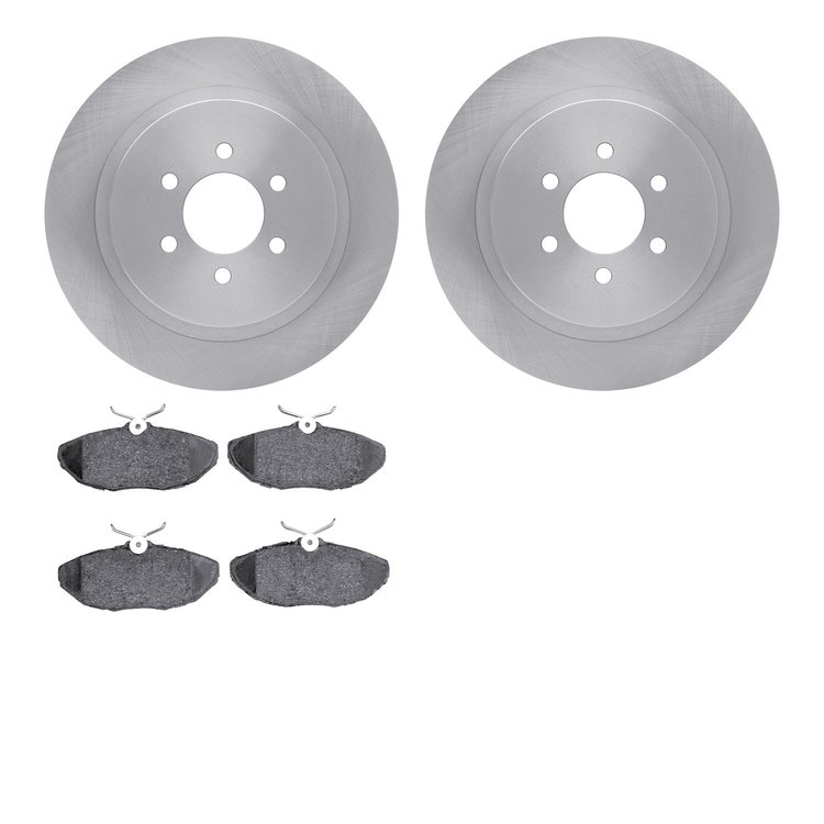 6302-40009 Brake Rotors with 3000-Series Ceramic Brake Pads Kit, 2001-2002 Mopar, Position: Rear