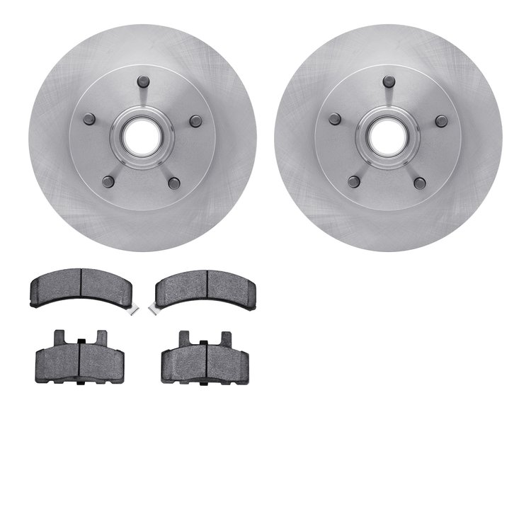 6302-40036 Brake Rotors with 3000-Series Ceramic Brake Pads Kit, 1994-1999 Mopar, Position: Front