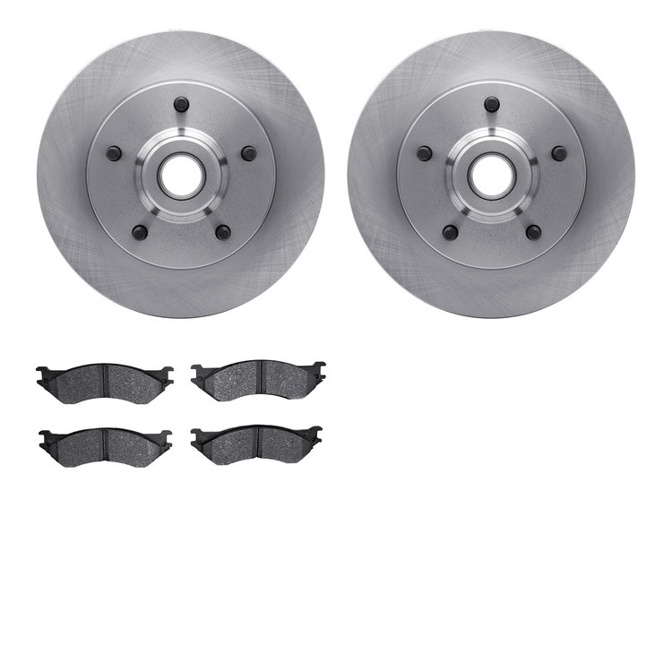 6302-40065 Brake Rotors with 3000-Series Ceramic Brake Pads Kit, 1998-2002 Mopar, Position: Front
