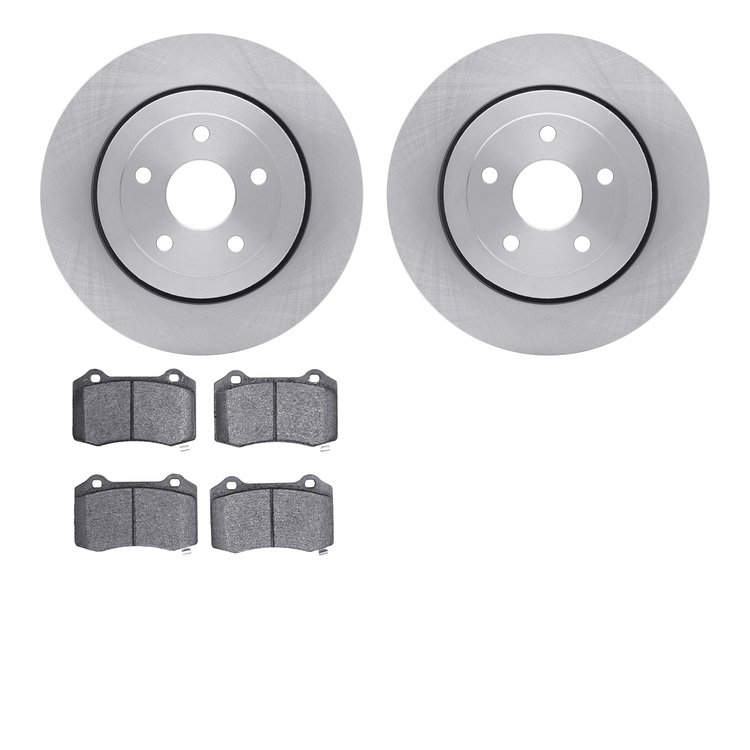 6302-42026 Brake Rotors with 3000-Series Ceramic Brake Pads Kit, 2006-2010 Mopar, Position: Rear