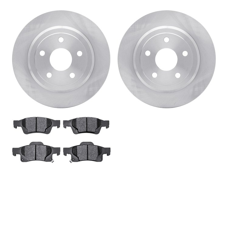 6302-42041 Brake Rotors with 3000-Series Ceramic Brake Pads Kit, Fits Select Mopar, Position: Rear