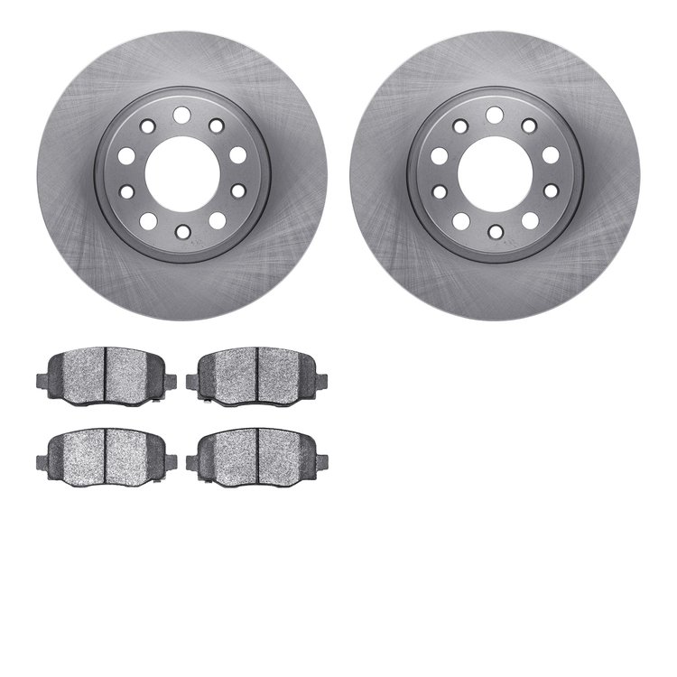 6302-42049 Brake Rotors with 3000-Series Ceramic Brake Pads Kit, Fits Select Mopar, Position: Rear