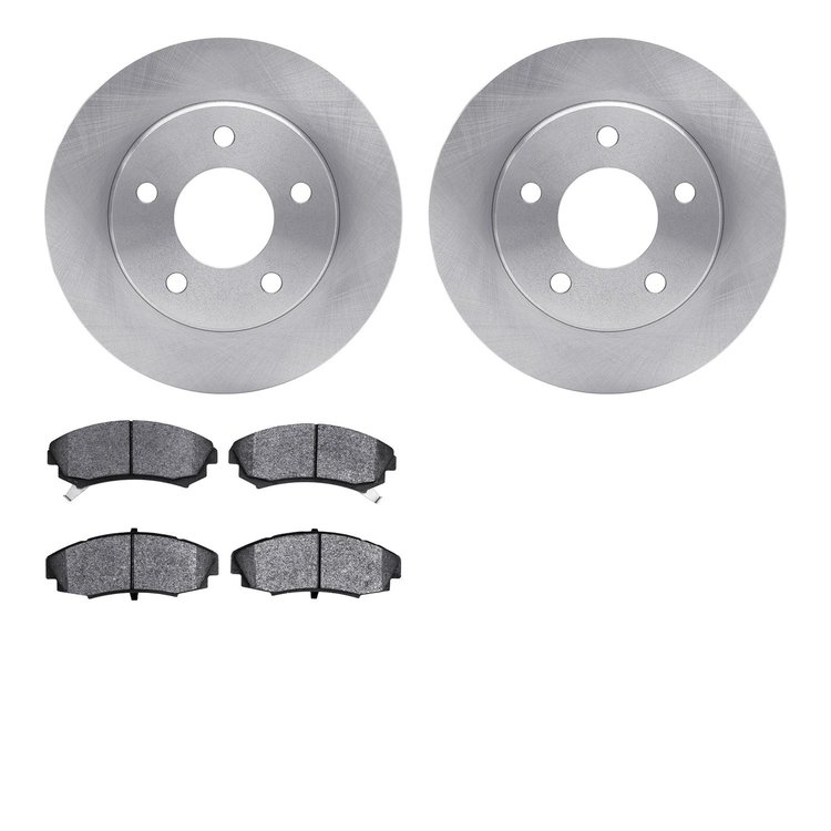 6302-45001 Brake Rotors with 3000-Series Ceramic Brake Pads Kit, 1986-1992 GM, Position: Front