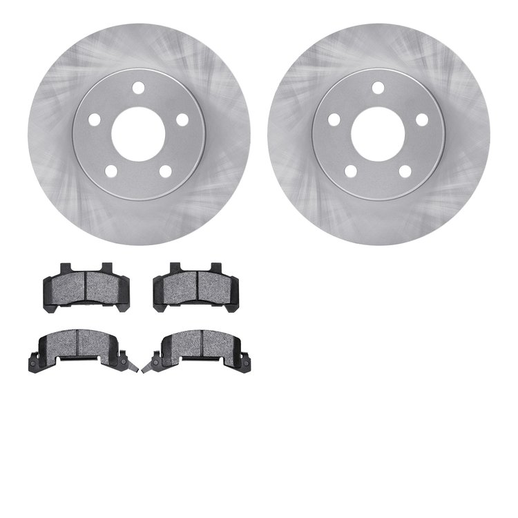 6302-45006 Brake Rotors with 3000-Series Ceramic Brake Pads Kit, 1980-1989 GM, Position: Front