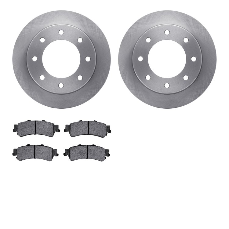 6302-46023 Brake Rotors with 3000-Series Ceramic Brake Pads Kit, 2000-2011 GM, Position: Rear