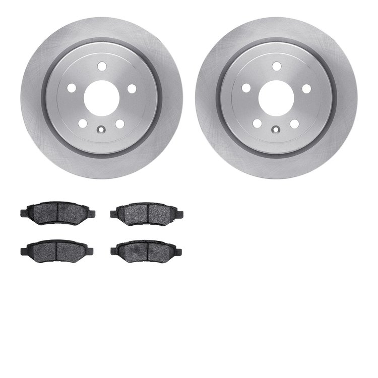 6302-46047 Brake Rotors with 3000-Series Ceramic Brake Pads Kit, 2008-2015 GM, Position: Rear