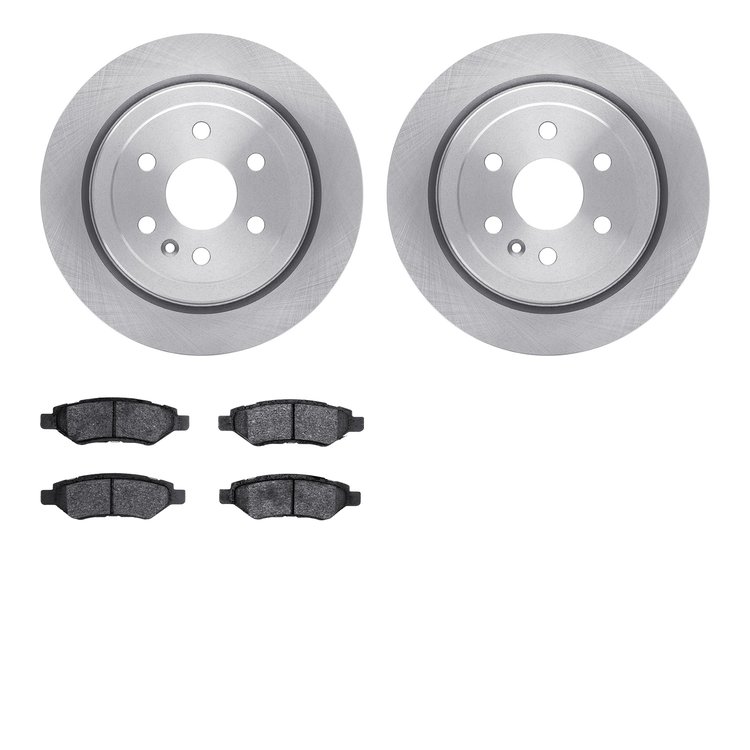 6302-46049 Brake Rotors with 3000-Series Ceramic Brake Pads Kit, 2010-2016 GM, Position: Rear
