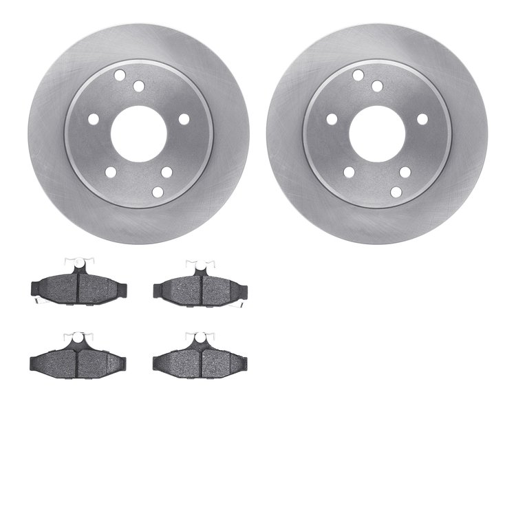 6302-47024 Brake Rotors with 3000-Series Ceramic Brake Pads Kit, 1984-1987 GM, Position: Rear