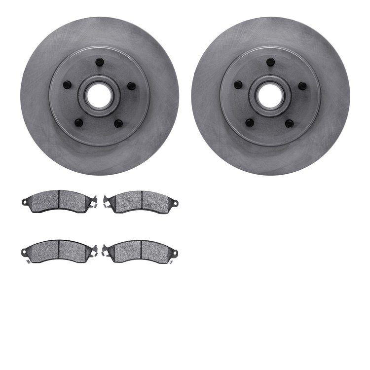 6302-47032 Brake Rotors with 3000-Series Ceramic Brake Pads Kit, 1985-1992 GM, Position: Front