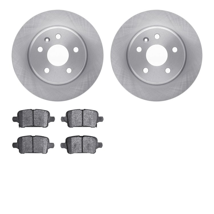 6302-47073 Brake Rotors with 3000-Series Ceramic Brake Pads Kit, Fits Select GM, Position: Rear