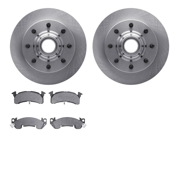 6302-48010 Brake Rotors with 3000-Series Ceramic Brake Pads Kit, 1978-1993 GM, Position: Front