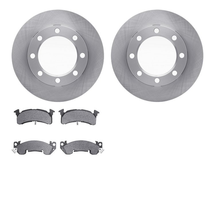 6302-48012 Brake Rotors with 3000-Series Ceramic Brake Pads Kit, 1979-1991 GM, Position: Front