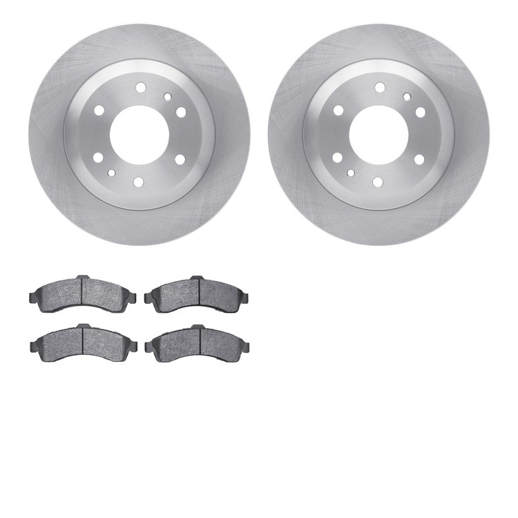 6302-48046 Brake Rotors with 3000-Series Ceramic Brake Pads Kit, 2002-2005 GM, Position: Front