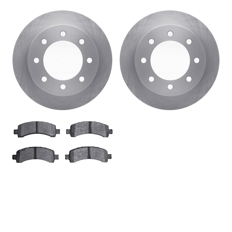 6302-48052 Brake Rotors with 3000-Series Ceramic Brake Pads Kit, 2003-2020 GM, Position: Rear