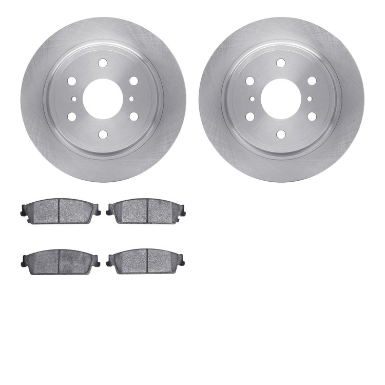 6302-48062 Brake Rotors with 3000-Series Ceramic Brake Pads Kit, 2007-2014 GM, Position: Rear
