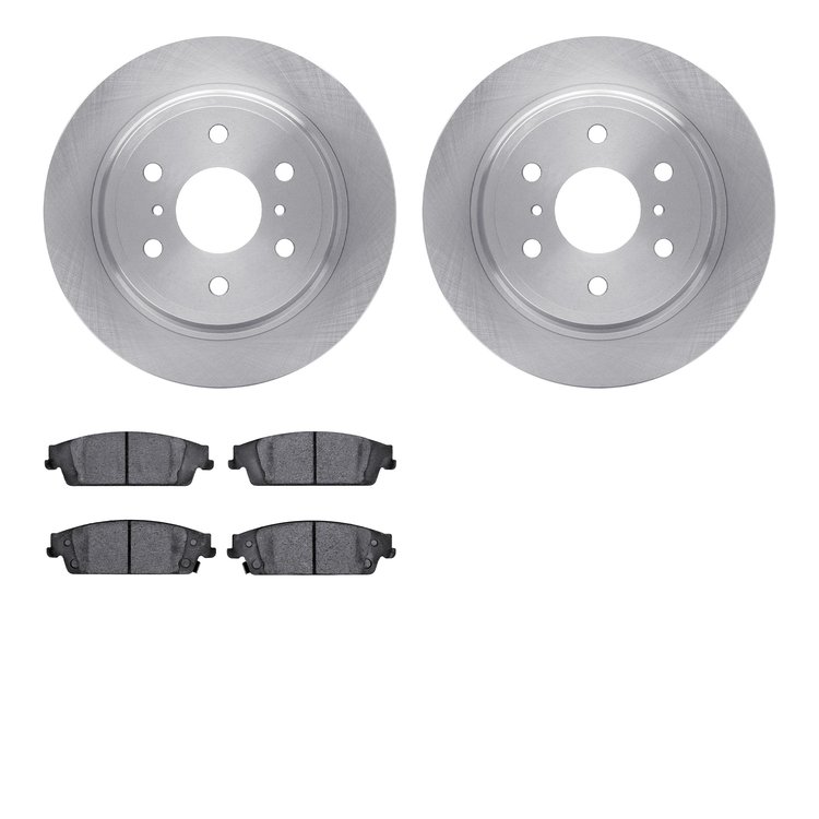6302-48063 Brake Rotors with 3000-Series Ceramic Brake Pads Kit, 2014-2020 GM, Position: Rear