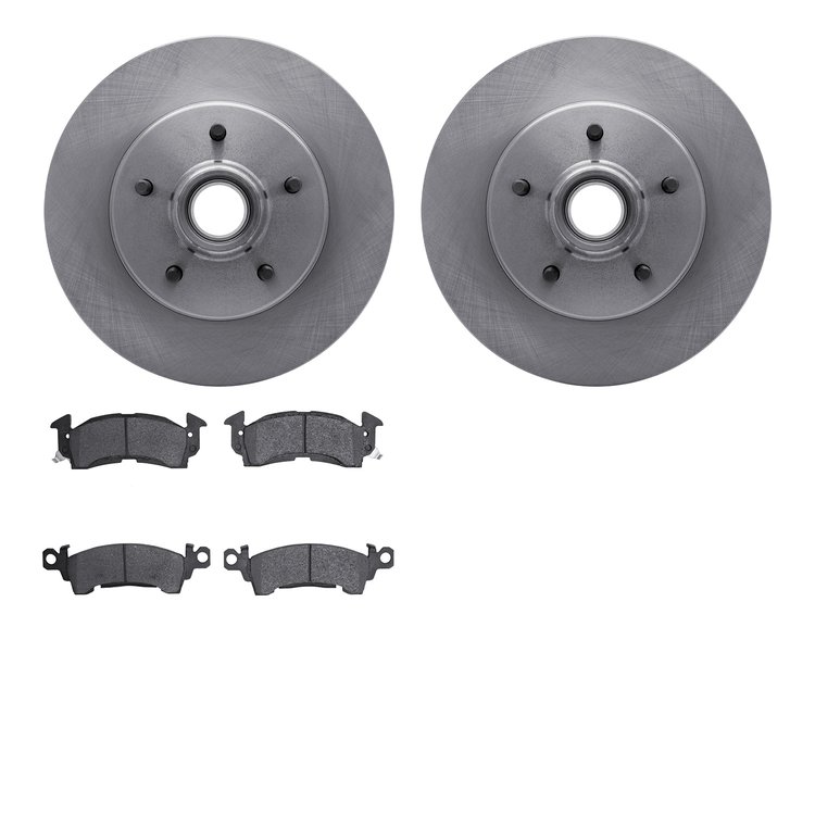6302-51001 Brake Rotors with 3000-Series Ceramic Brake Pads Kit, 1991-1996 GM, Position: Front