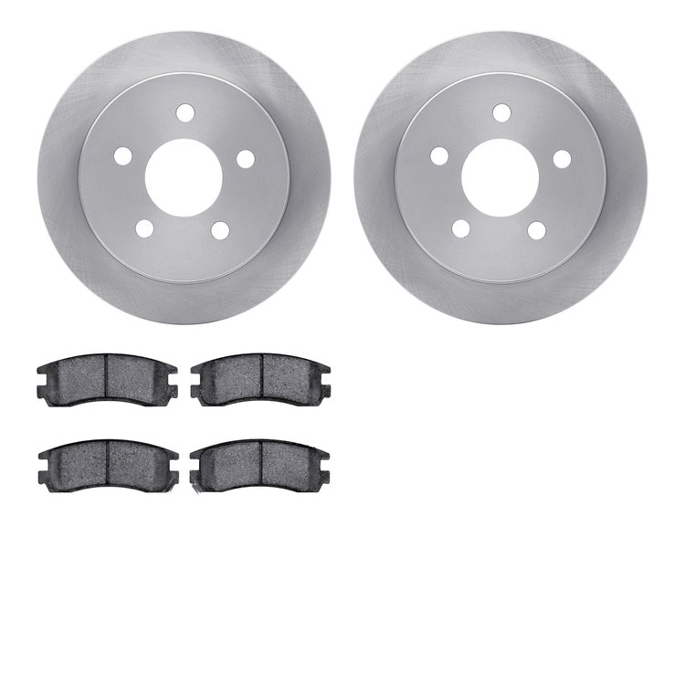 6302-52009 Brake Rotors with 3000-Series Ceramic Brake Pads Kit, 1997-2005 GM, Position: Rear