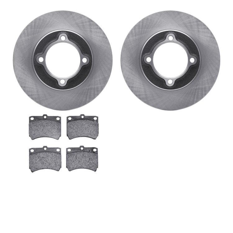 6302-54063 Brake Rotors with 3000-Series Ceramic Brake Pads Kit, 1988-1993 Ford/Lincoln/Mercury/Mazda, Position: Front