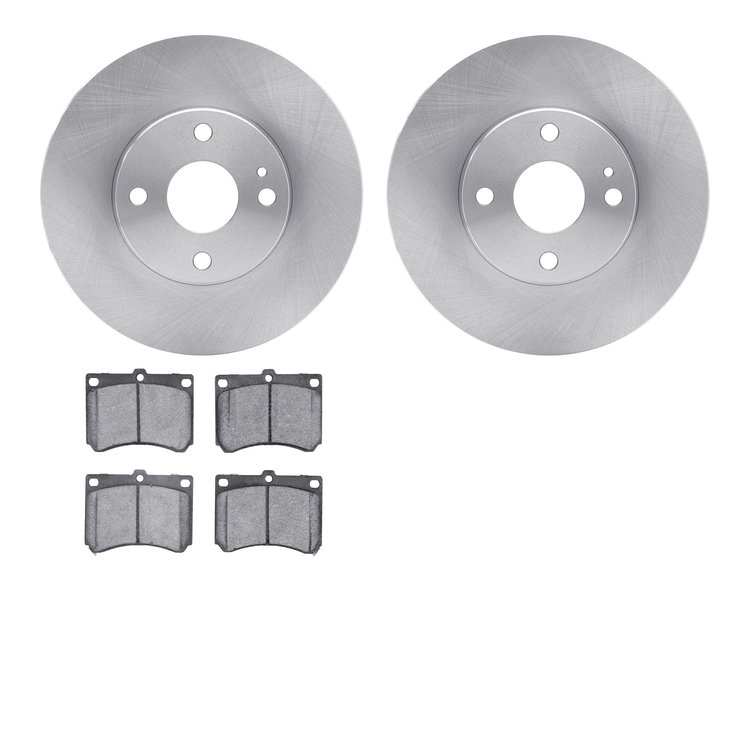 6302-54076 Brake Rotors with 3000-Series Ceramic Brake Pads Kit, 1990-2003 Ford/Lincoln/Mercury/Mazda, Position: Front
