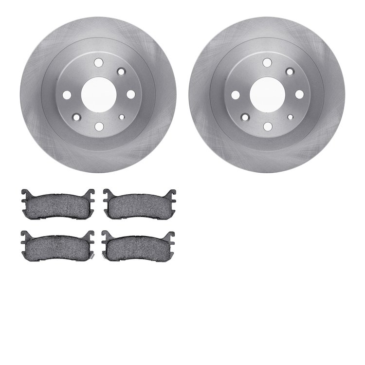 6302-54099 Brake Rotors with 3000-Series Ceramic Brake Pads Kit, 1994-2003 Ford/Lincoln/Mercury/Mazda, Position: Rear