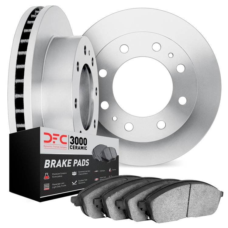 6302-54133 Brake Rotors with 3000-Series Ceramic Brake Pads Kit, 1999-2007 Ford/Lincoln/Mercury/Mazda, Position: Rear