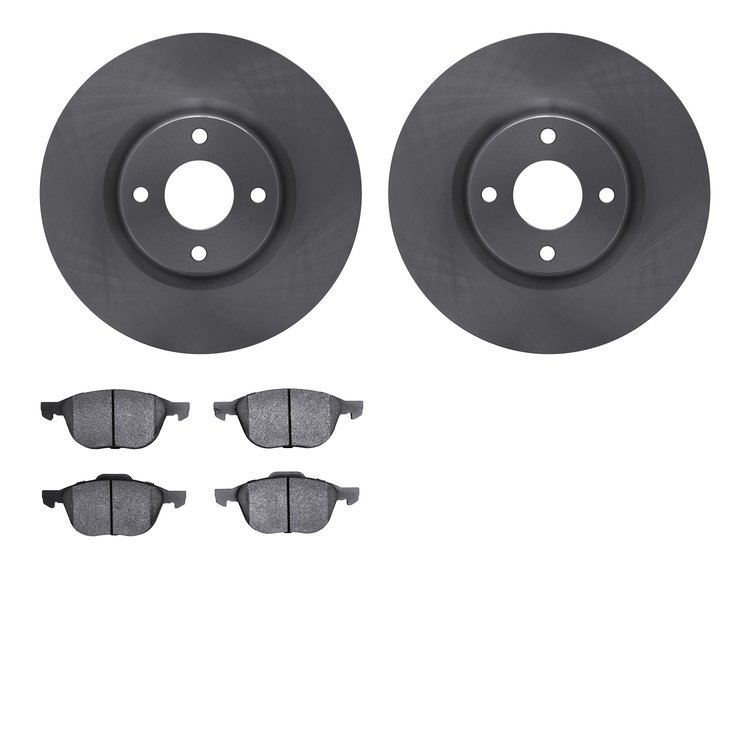 6302-54169 Brake Rotors with 3000-Series Ceramic Brake Pads Kit, Fits Select Ford/Lincoln/Mercury/Mazda, Position: Front