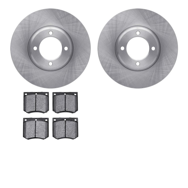 6302-56004 Brake Rotors with 3000-Series Ceramic Brake Pads Kit, 1970-1986 Multiple Makes/Models, Position: Front