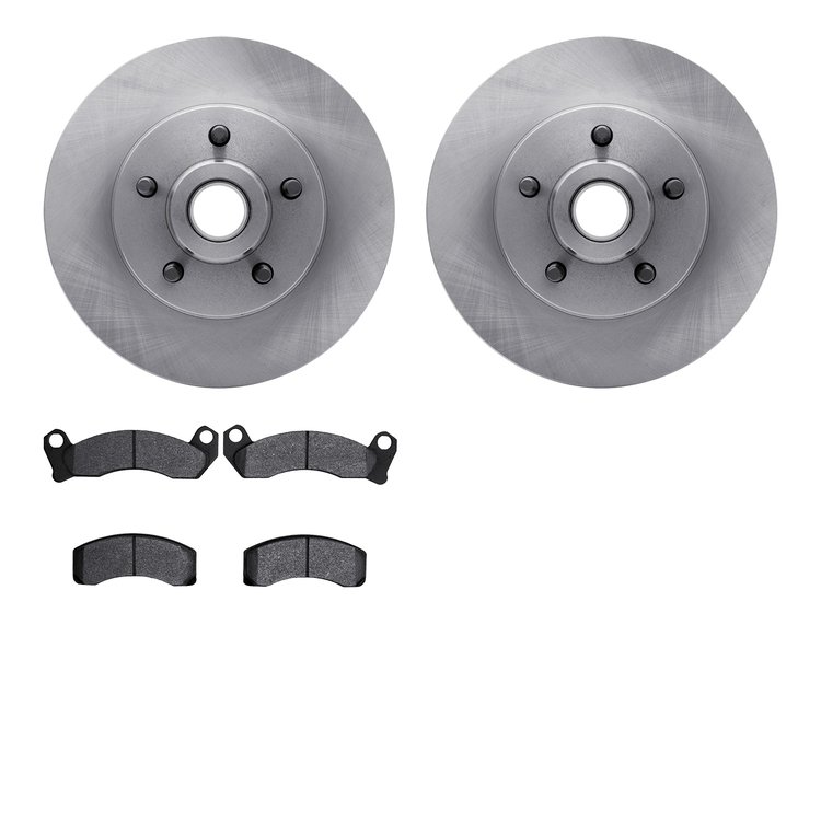 6302-56007 Brake Rotors with 3000-Series Ceramic Brake Pads Kit, 1990-1991 Ford/Lincoln/Mercury/Mazda, Position: Front