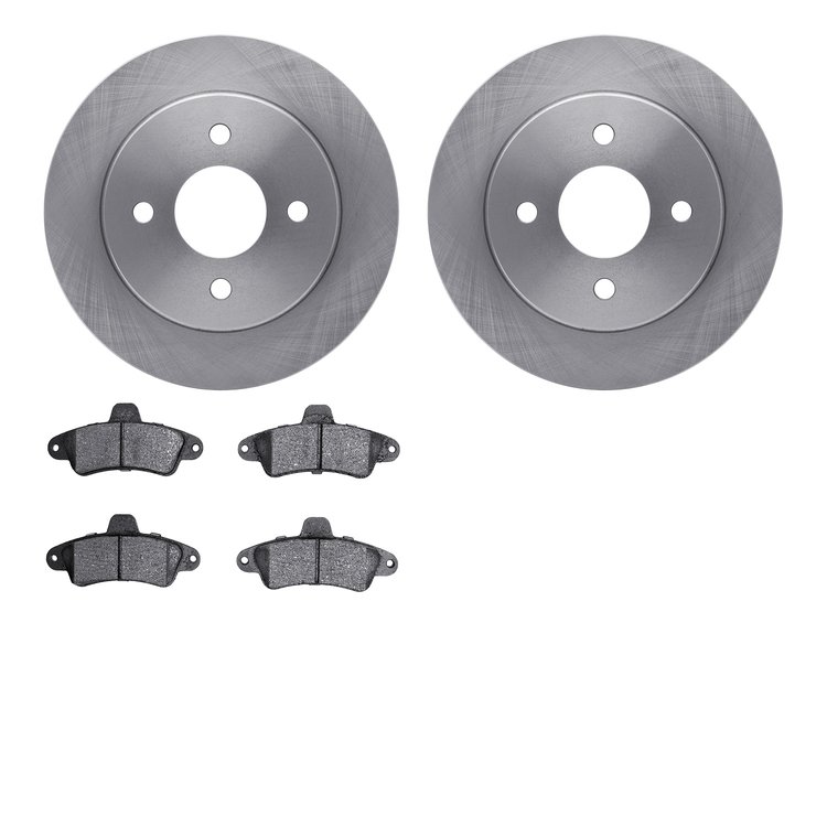 6302-56021 Brake Rotors with 3000-Series Ceramic Brake Pads Kit, 1995-2000 Ford/Lincoln/Mercury/Mazda, Position: Rear