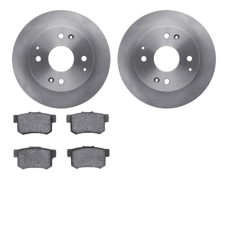 6302-58017 Brake Rotors with 3000-Series Ceramic Brake Pads Kit, 1995-1998 Acura/Honda, Position: Rear