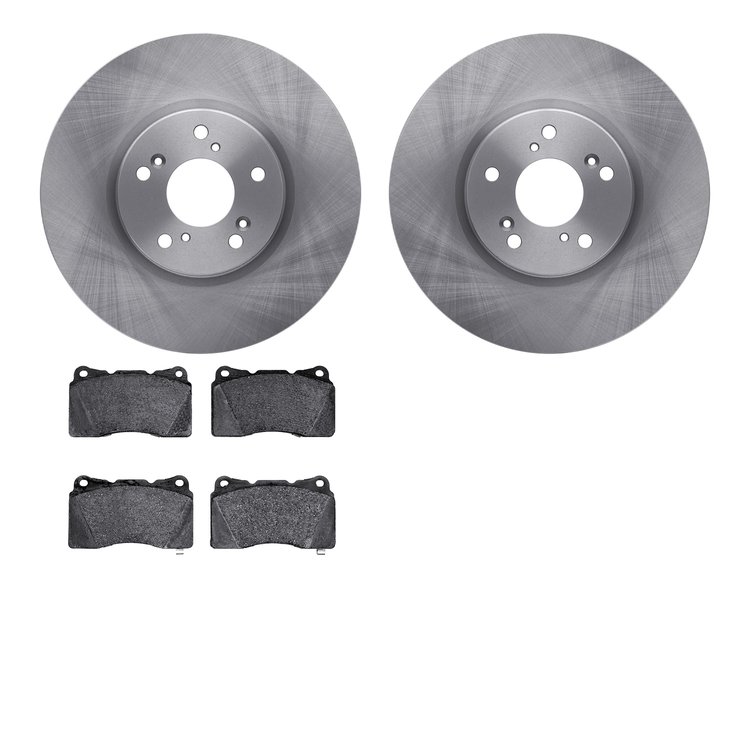6302-58019 Brake Rotors with 3000-Series Ceramic Brake Pads Kit, 2004-2008 Acura/Honda, Position: Front