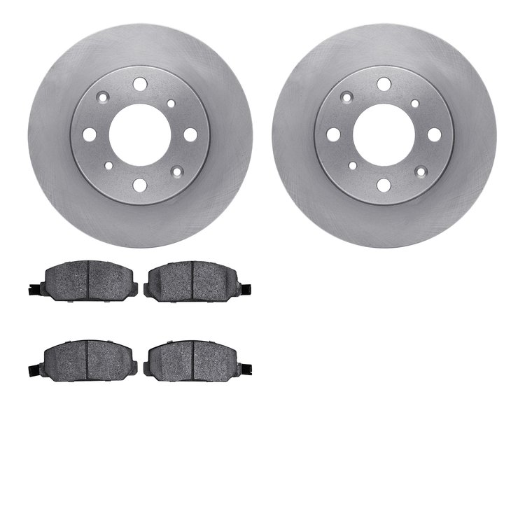 6302-59007 Brake Rotors with 3000-Series Ceramic Brake Pads Kit, 1980-1982 Acura/Honda, Position: Front