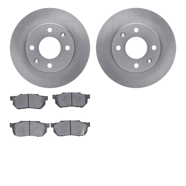 6302-59008 Brake Rotors with 3000-Series Ceramic Brake Pads Kit, 1983-1987 Acura/Honda, Position: Front