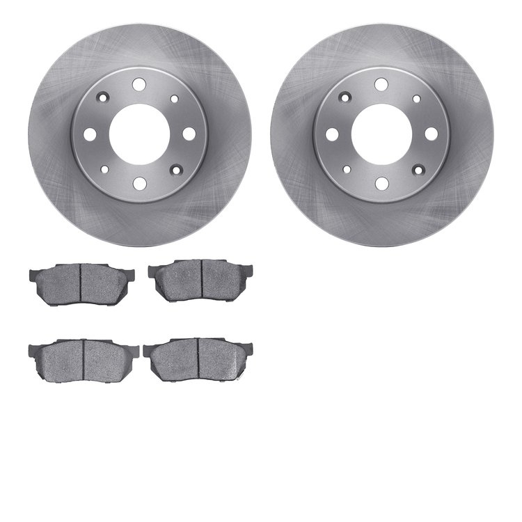 6302-59009 Brake Rotors with 3000-Series Ceramic Brake Pads Kit, 1984-2006 Acura/Honda, Position: Front
