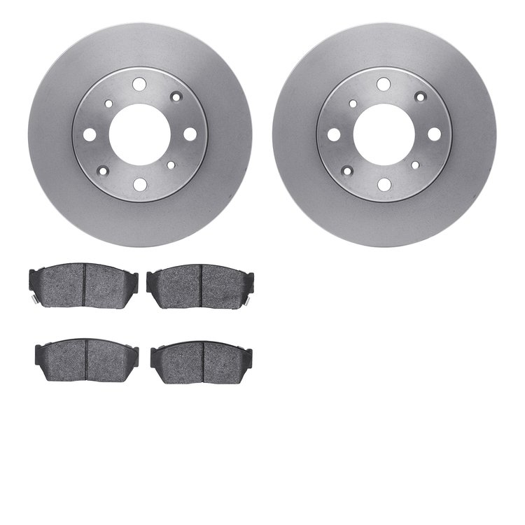 6302-59015 Brake Rotors with 3000-Series Ceramic Brake Pads Kit, 1984-1987 Acura/Honda, Position: Front