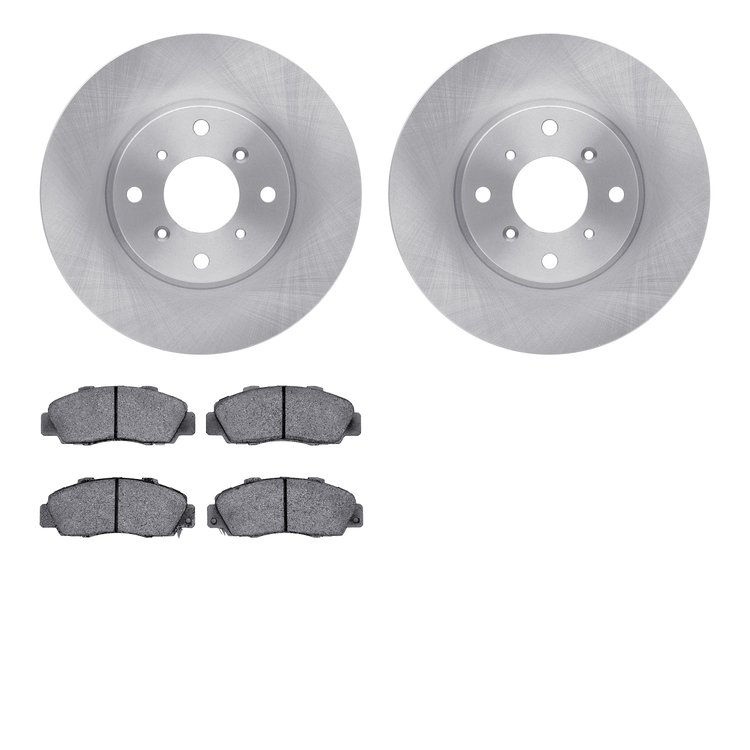 6302-59036 Brake Rotors with 3000-Series Ceramic Brake Pads Kit, 1992-1996 Acura/Honda, Position: Front