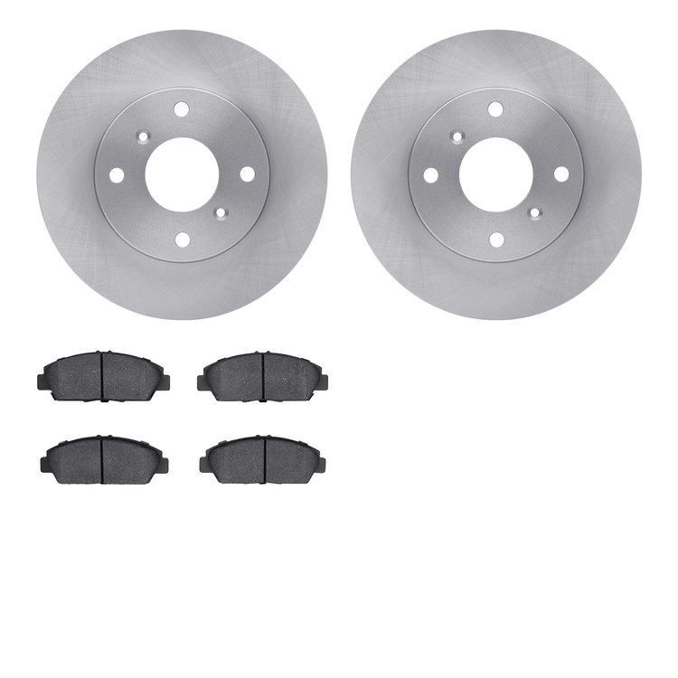 6302-59055 Brake Rotors with 3000-Series Ceramic Brake Pads Kit, 1992-1996 Acura/Honda, Position: Front