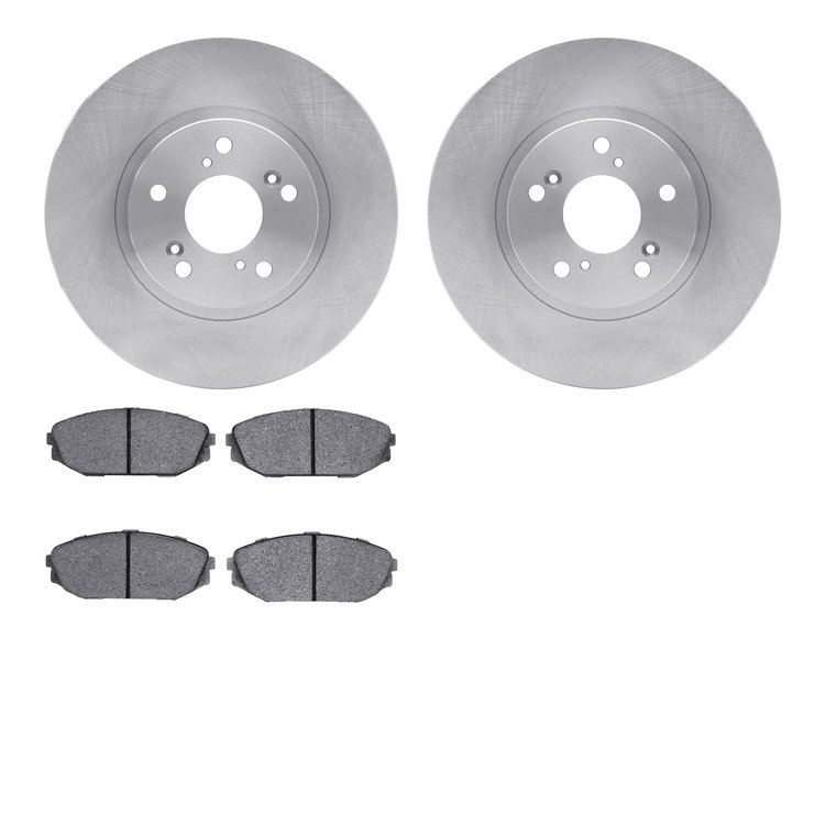 6302-59058 Brake Rotors with 3000-Series Ceramic Brake Pads Kit, 1999-2004 Acura/Honda, Position: Front
