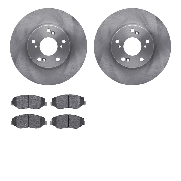 6302-59064 Brake Rotors with 3000-Series Ceramic Brake Pads Kit, 2003-2017 Acura/Honda, Position: Front