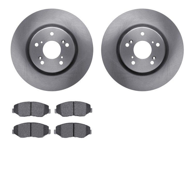 6302-59068 Brake Rotors with 3000-Series Ceramic Brake Pads Kit, 2012-2016 Acura/Honda, Position: Front
