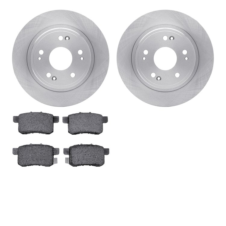 6302-59082 Brake Rotors with 3000-Series Ceramic Brake Pads Kit, 2008-2017 Acura/Honda, Position: Rear