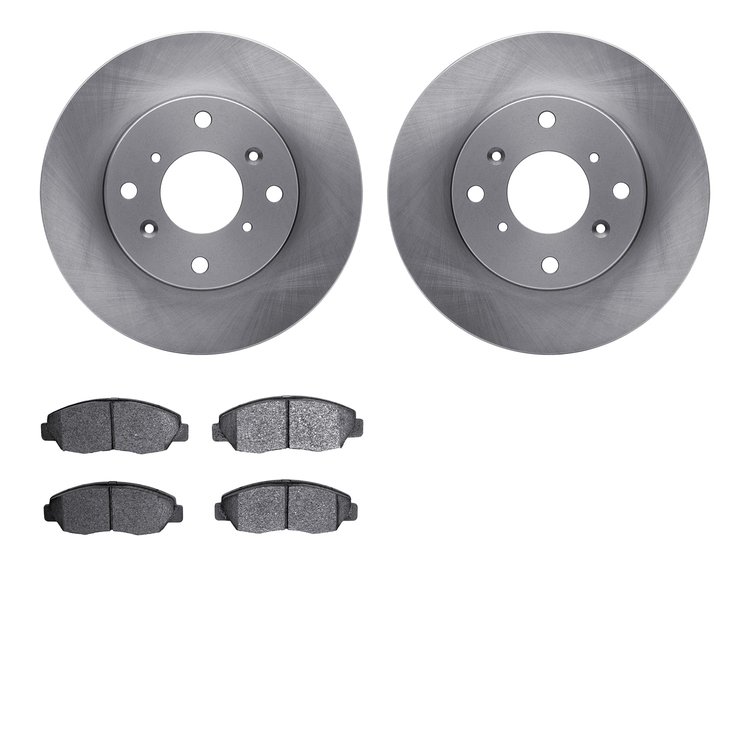 6302-59088 Brake Rotors with 3000-Series Ceramic Brake Pads Kit, 1998-2002 Acura/Honda, Position: Front