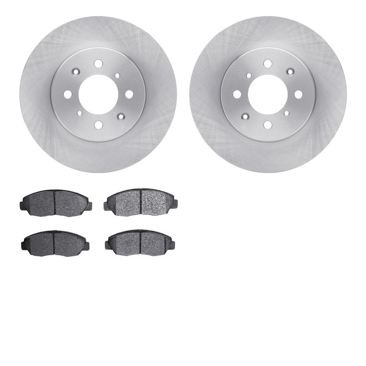 6302-59089 Brake Rotors with 3000-Series Ceramic Brake Pads Kit, 1996-2014 Acura/Honda, Position: Front