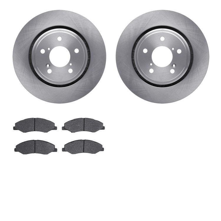 6302-59113 Brake Rotors with 3000-Series Ceramic Brake Pads Kit, Fits Select Acura/Honda, Position: Front