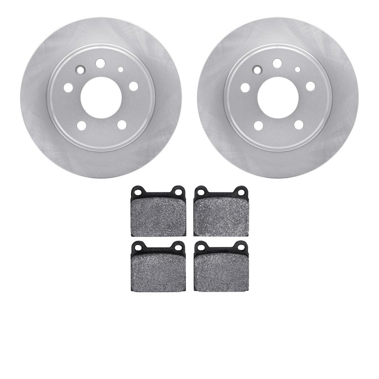 6302-63003 Brake Rotors with 3000-Series Ceramic Brake Pads Kit, 1961-1991 Mercedes-Benz, Position: Rear