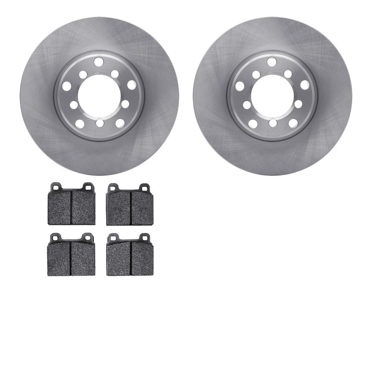 6302-63004 Brake Rotors with 3000-Series Ceramic Brake Pads Kit, 1965-1973 Mercedes-Benz, Position: Front