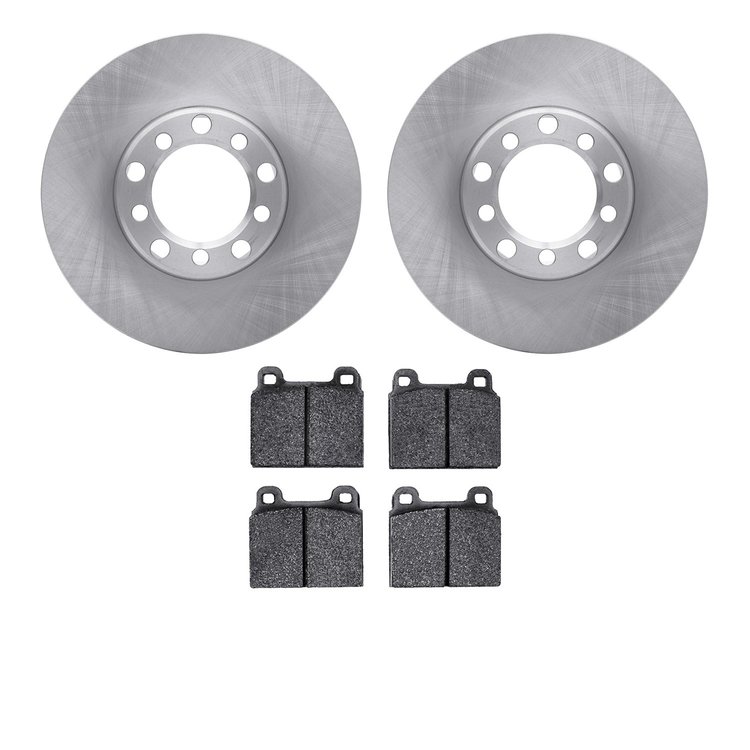 6302-63005 Brake Rotors with 3000-Series Ceramic Brake Pads Kit, 1968-1976 Mercedes-Benz, Position: Front