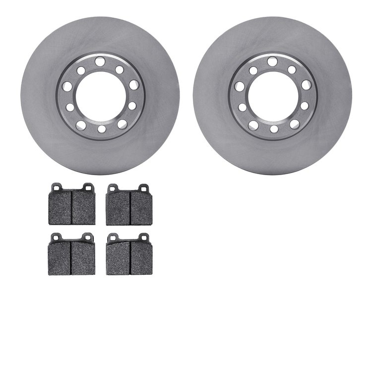 6302-63006 Brake Rotors with 3000-Series Ceramic Brake Pads Kit, 1972-1974 Mercedes-Benz, Position: Front